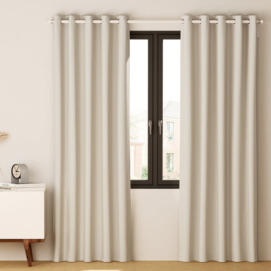 Artiss 2X Blockout Curtains Eyelet 240x230cm Beige