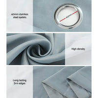 Artiss 2X Blockout Curtains Eyelet 240x230cm Grey
