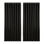 Artiss 2X Blockout Curtains Eyelet 300x230cm Black Shine