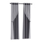 Artiss 2X 132x242cm Blockout Sheer Curtains Charcoal