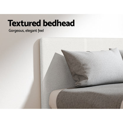 Artiss BedStory Single Bed Frame Mattress Bundle Platform Headboard Medium Firm Hybrid White