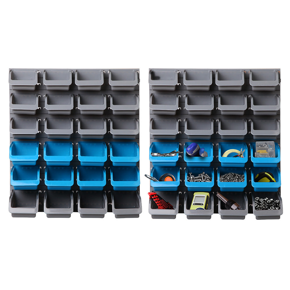 Giantz 48 Storage Bin Rack Wall Mounted Steel Board