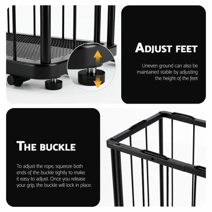 Everfit Ball Storage Rack Elastic Rope Ball Rack Wall Mounted & Floor Organizer