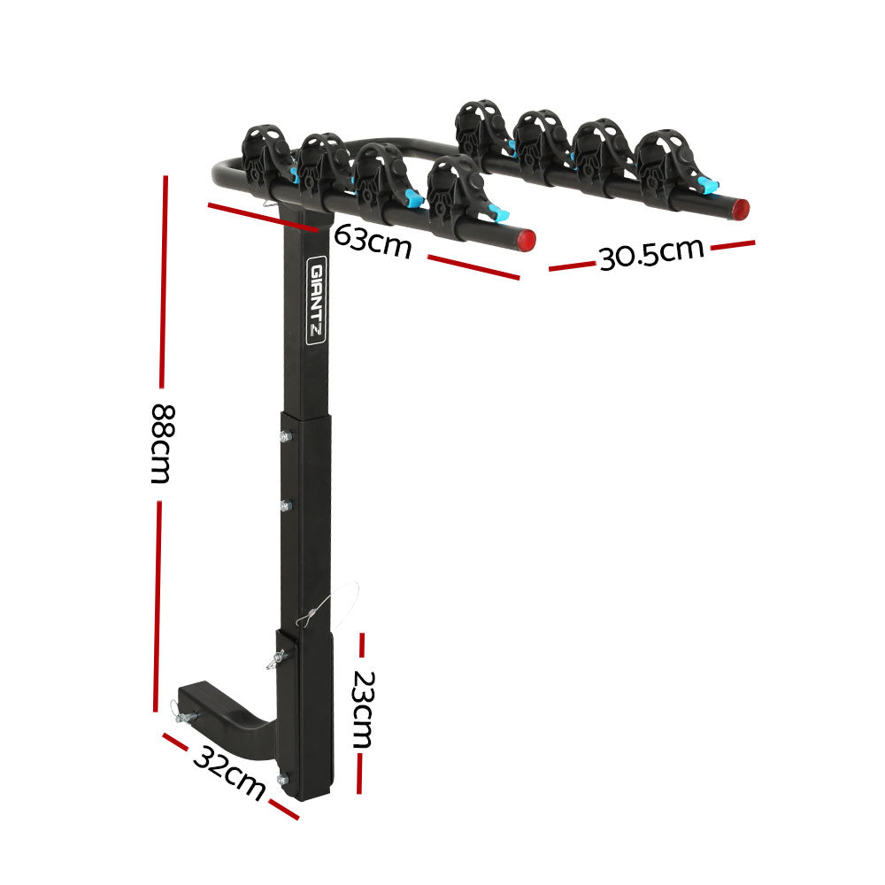 Giantz 4 Bicycle Carrier Bike Rack Car Rear Hitch Mount 2" Towbar Foldable,Giantz 4 Bicycle Carrier Bike Rack Car Rear Hitch Mount 2" Towbar Foldable