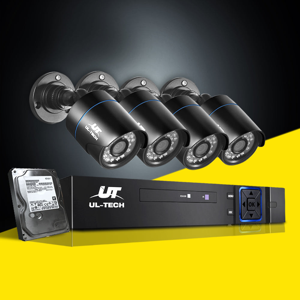 UL-tech CCTV Security System 4CH DVR 4 Cameras 4TB Hard Drive