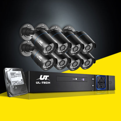 UL-tech CCTV Security System 8CH DVR 8 Cameras 2TB Hard Drive