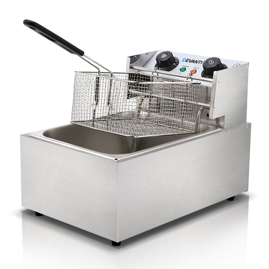 Devanti 10L Electric Commercial Deep Fryer Single Basket 2200W