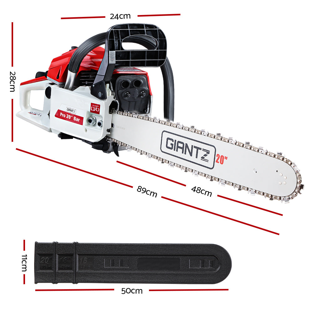 Giantz Chainsaw Petrol 45CC 20" Bar Commercial E-Start Pruning Chain Saw White,Giantz Chainsaw Petrol 45CC 20" Bar Commercial E-Start Pruning Chain Saw White