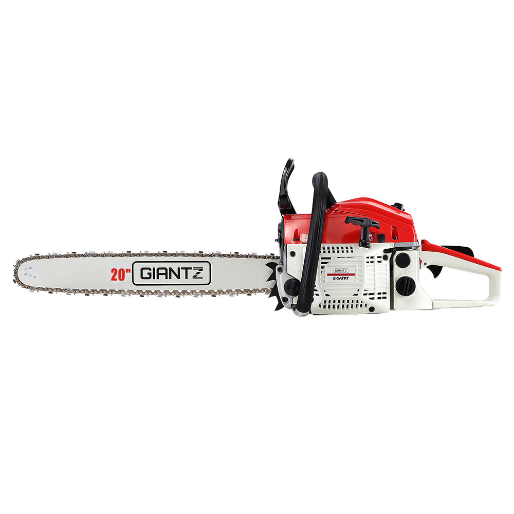 Giantz Chainsaw Petrol 45CC 20" Bar Commercial E-Start Pruning Chain Saw White,Giantz Chainsaw Petrol 45CC 20" Bar Commercial E-Start Pruning Chain Saw White