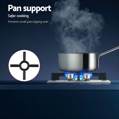 Devanti Gas Cooktop 30cm 2 Burner Silver