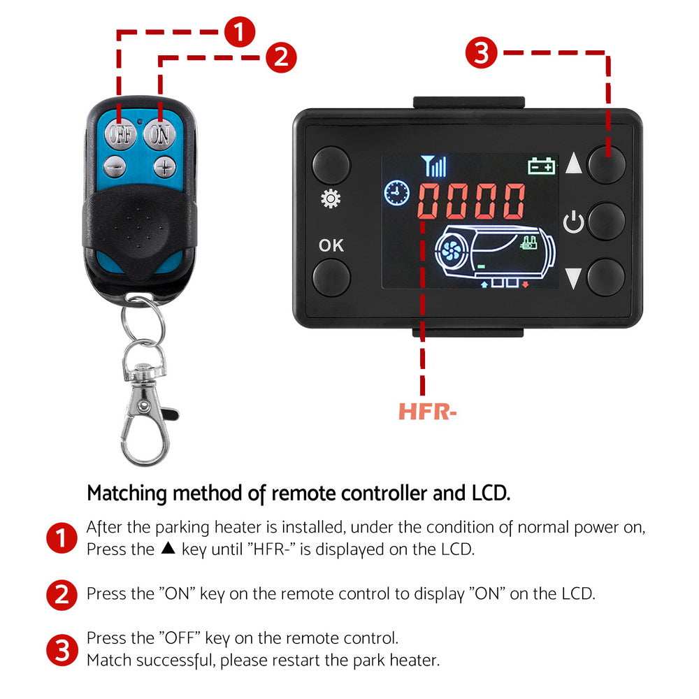 Giantz Diesel Air Heater All-in-one 12V 5KW LCD Remote Control for Car RV Indoors