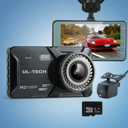 UL-tech Dash Camera 1080P 4" Front Rear Cam,UL-tech Dash Camera 1080P 4" Front Rear View Dual Cam Car DVR Reverse Recorder