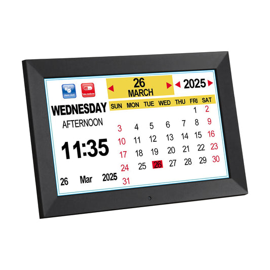 Artiss 10" Digital Day Clock Alarm Calendar Dementia Date Week Desk Clocks Black