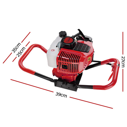 Giantz 66CC Post Hole Digger Motor Only Petrol Engine Red