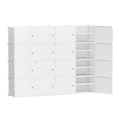 Artiss Shoe Rack DIY 16 Storage Cube Stackable White