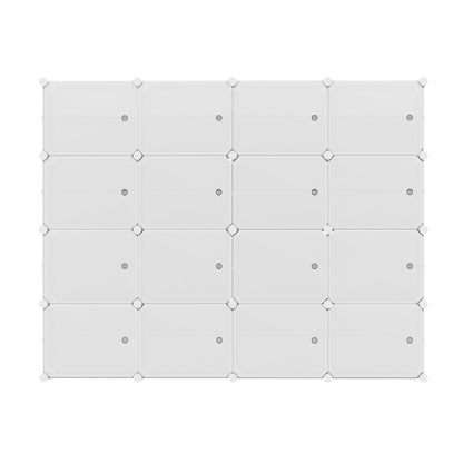 Artiss Shoe Rack DIY 16 Storage Cube Stackable White