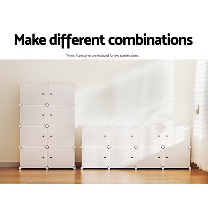 Artiss Shoe Box DIY Set of 8 Storage Cube Stackable White