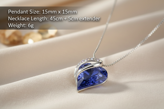 Silver Plated Infinity Love Heart Pendant With Birthstone Crystals Jewelry Gifts for Wife Necklaces for Women (Dark Purple)