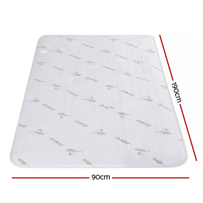 Giselle Electric Blanket Bamboo Fabric Single Fitted Heated Pad Underlay Washable Winter