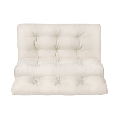 Artiss Floor Lounge Sofa Bed 2 Seater Pillow Leather White