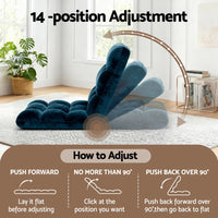 Artiss Floor Lounge Sofa Bed Flannel Fabric Navy