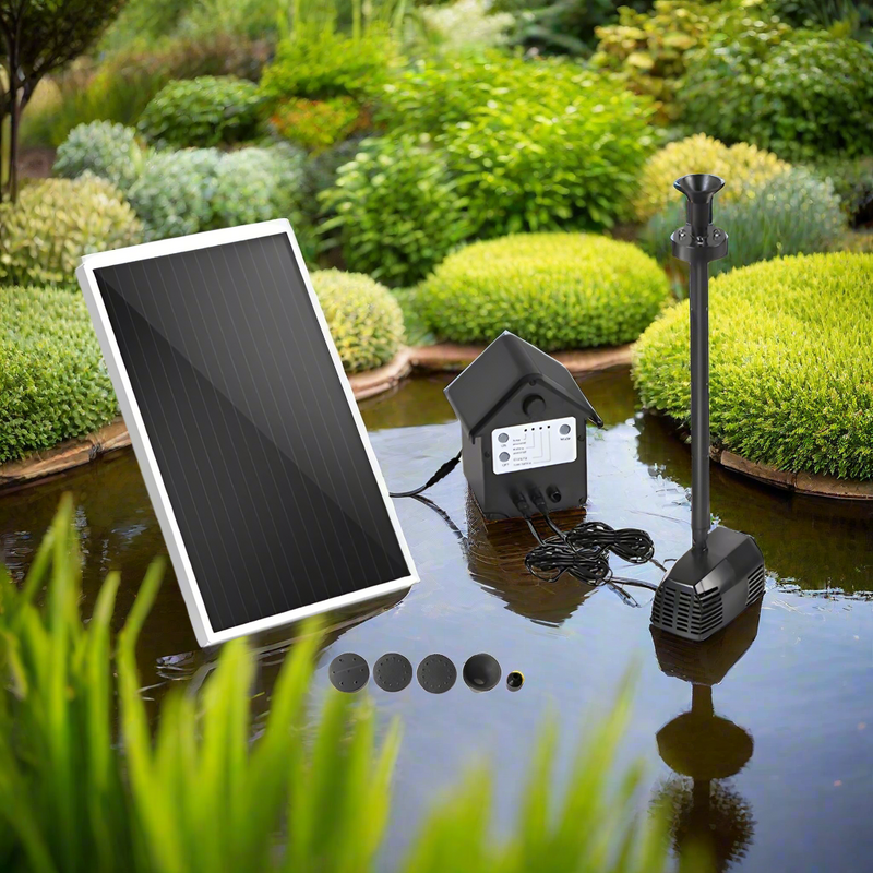 Gardeon Solar Pond Pump Submersible Water Fountain with Battery Kit LED Lights 4FT