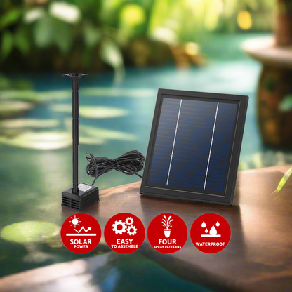 Gardeon Solar Pond Pump Submersible Powered Garden Pool Water Fountain Kit 6.1FT