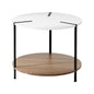 Artiss Coffee Table Side Table Round White Cedric