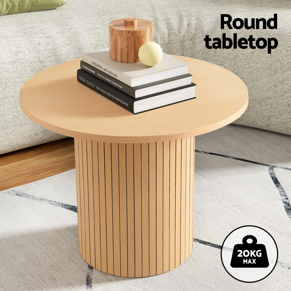 Artiss Coffee Table Round Fluted