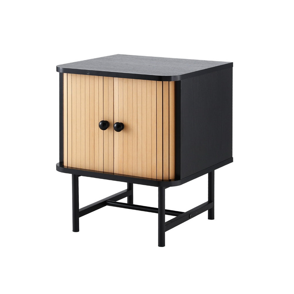 Artiss Bedside Table with Sliding Doors BORIS