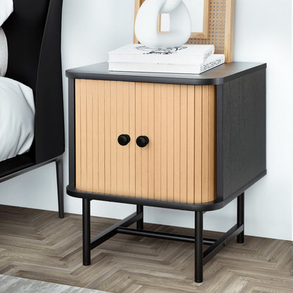 Artiss Bedside Table with Sliding Doors BORIS