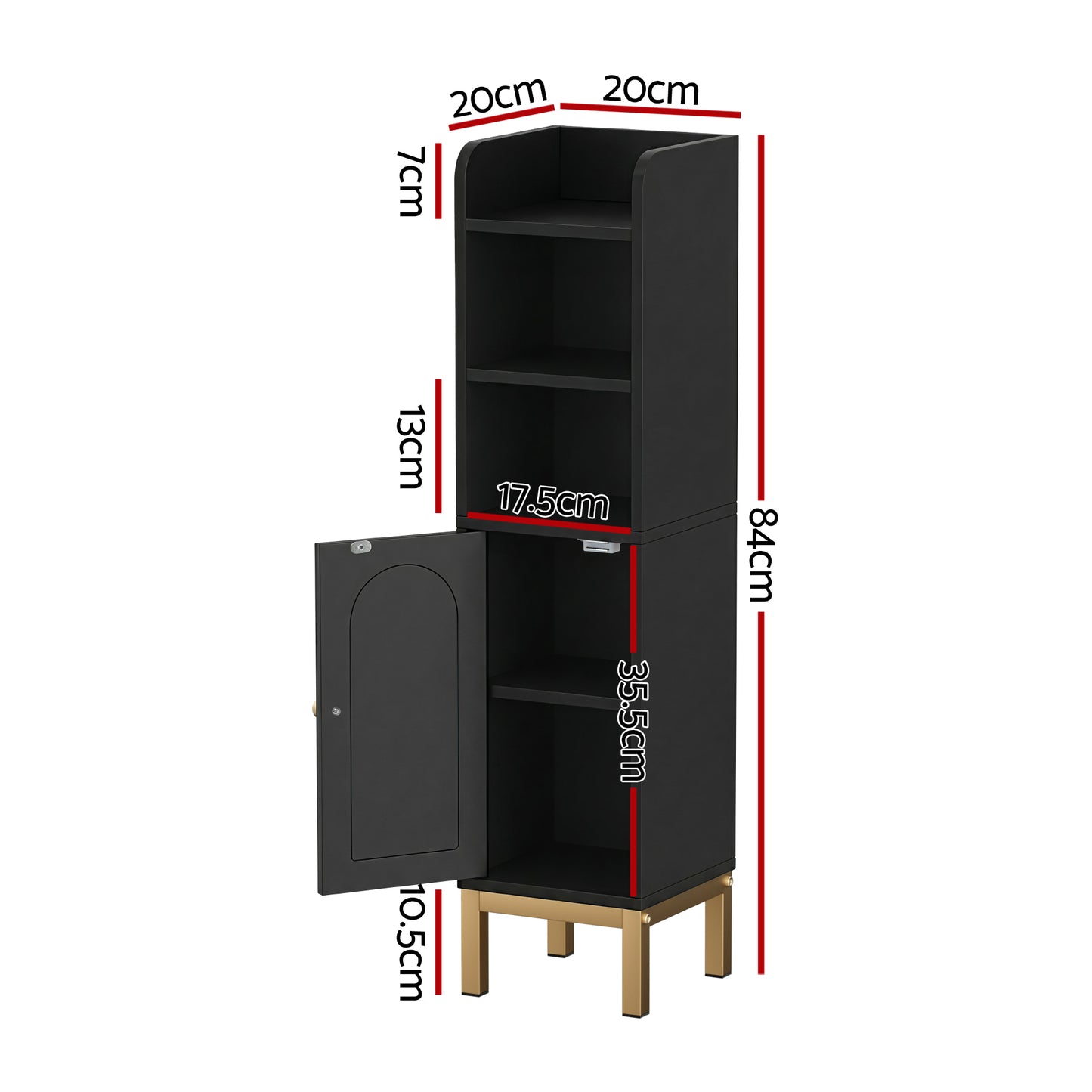 Artiss Bathroom Storage Cabinet Floor Organizer Toilet Corner Adjustable Black