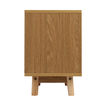 Artiss Bedside Table 2 Drawers with Shelf - BERTHA Oak