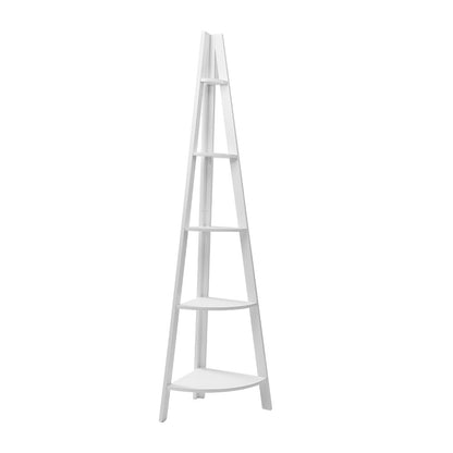 Artiss Bookshelf Corner Shelf 5 Tiers - CANE White