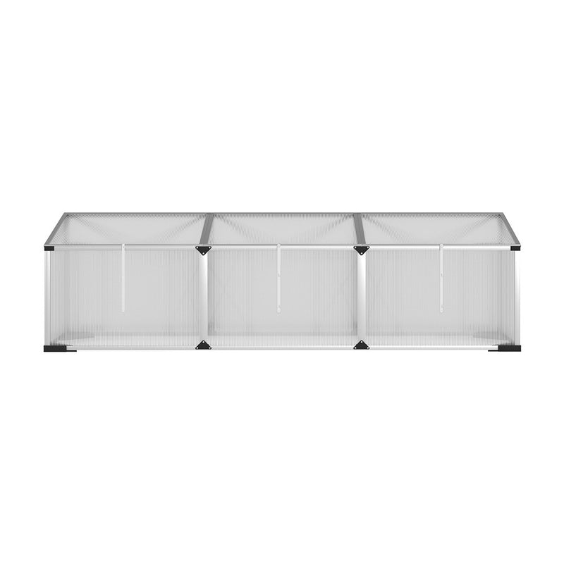 Green Fingers Greenhouse 180x50x50CM Cold Frame Plant Grow Aluminium Polycarbonate Green House