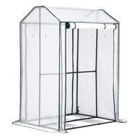 Green Fingers Mini Greenhouse PE Cover Green House Roll-Up Zippered Door 1.0x0.8x1.5M