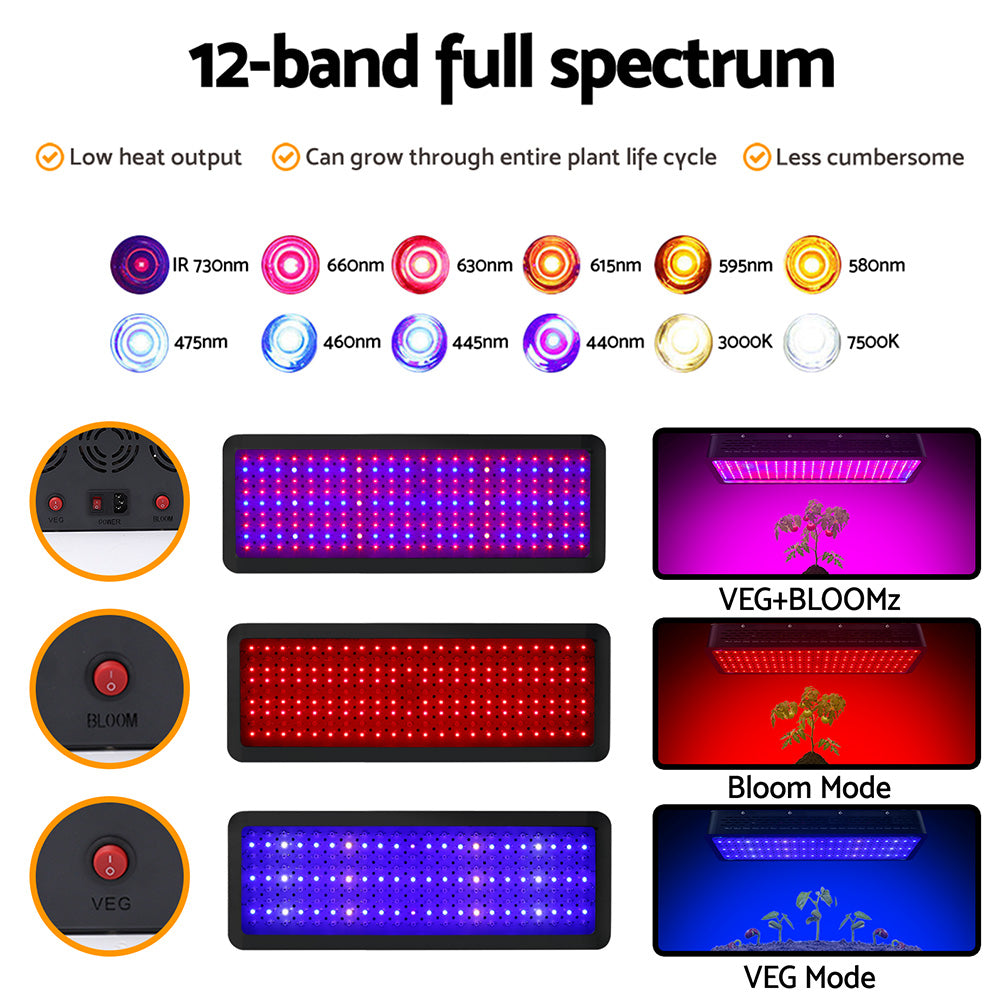 Greenfingers 2X 2000W Grow Lights LED Full Spectrum Indoor Plant All Stage Growth