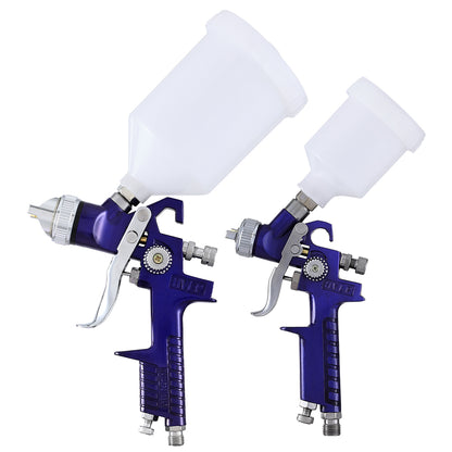 Giantz 2PC HVLP Spray Gun Paint Gun Gravity Feed 0.8mm 1.4,mm Nozzles Included