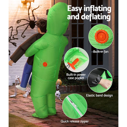 Inflatable Green Alien Costume Adult Suit Blow Up Party Fancy Dress Halloween Cosplay