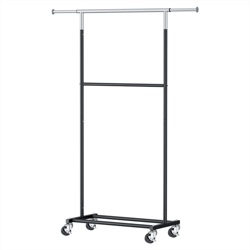Artiss Clothes Rack Double Rod Airer Rail Coat Stand Adjustable Hanger
