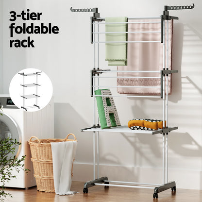 Artiss Clothes Airer Drying Rack 173cm Coat Hanger Foldable