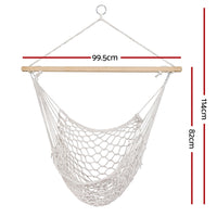 Gardeon Hammock Chair Outdoor Hanging Camping Mesh Indoor Cream