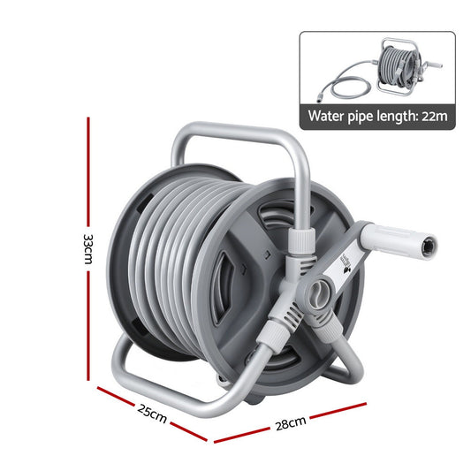 Green Fingers 20m Retractable Garden Hose Reel Heavy Duty 1/2" Hose Auto Rewind