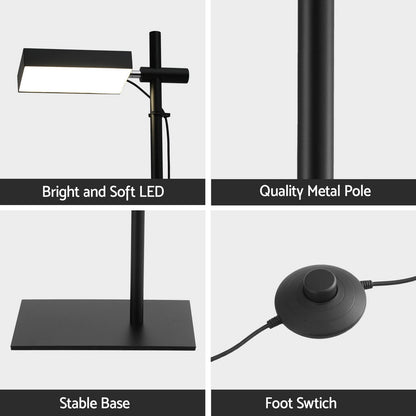 Artiss LED Floor Lamp, Modern Reading Lamp 360～ Rotating Adjustable Light Head,12W Standing Lamp for Living Room, Bedroom Office