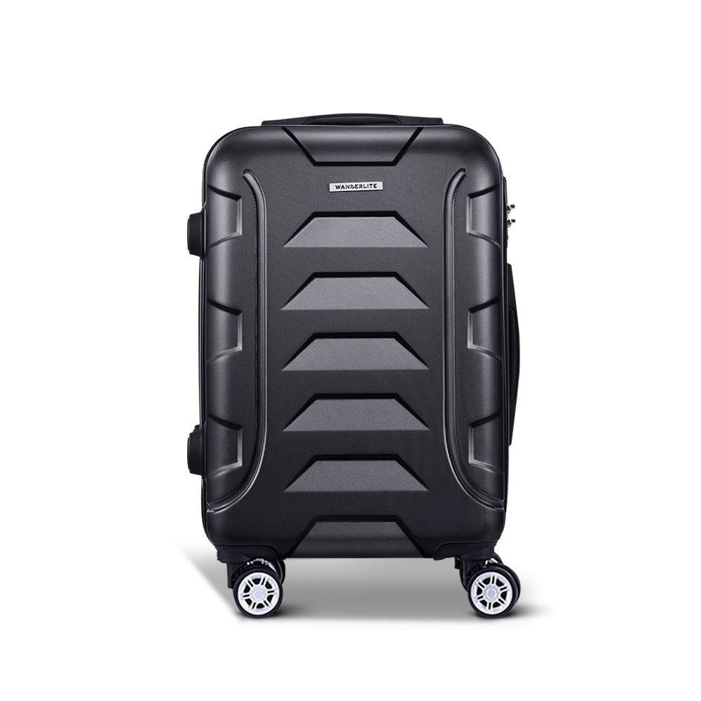 Wanderlite 20" 55cm Luggage Trolley Travel Suitcase Set Hard Case Lightweight Strap