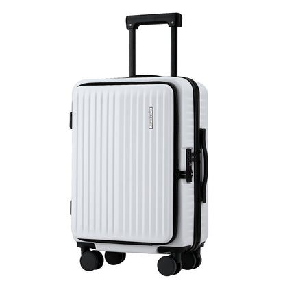 Wanderlite 20" Luggage Suitcase Front Pocket Travel Carry On Dual TSA White