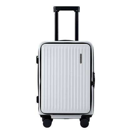 Wanderlite 20" Luggage Suitcase Front Pocket Travel Carry On Dual TSA White