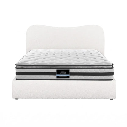 Giselle 21cm Bonnell Pillow Top Mattress Artiss Double Boucle Bed Frame Set
