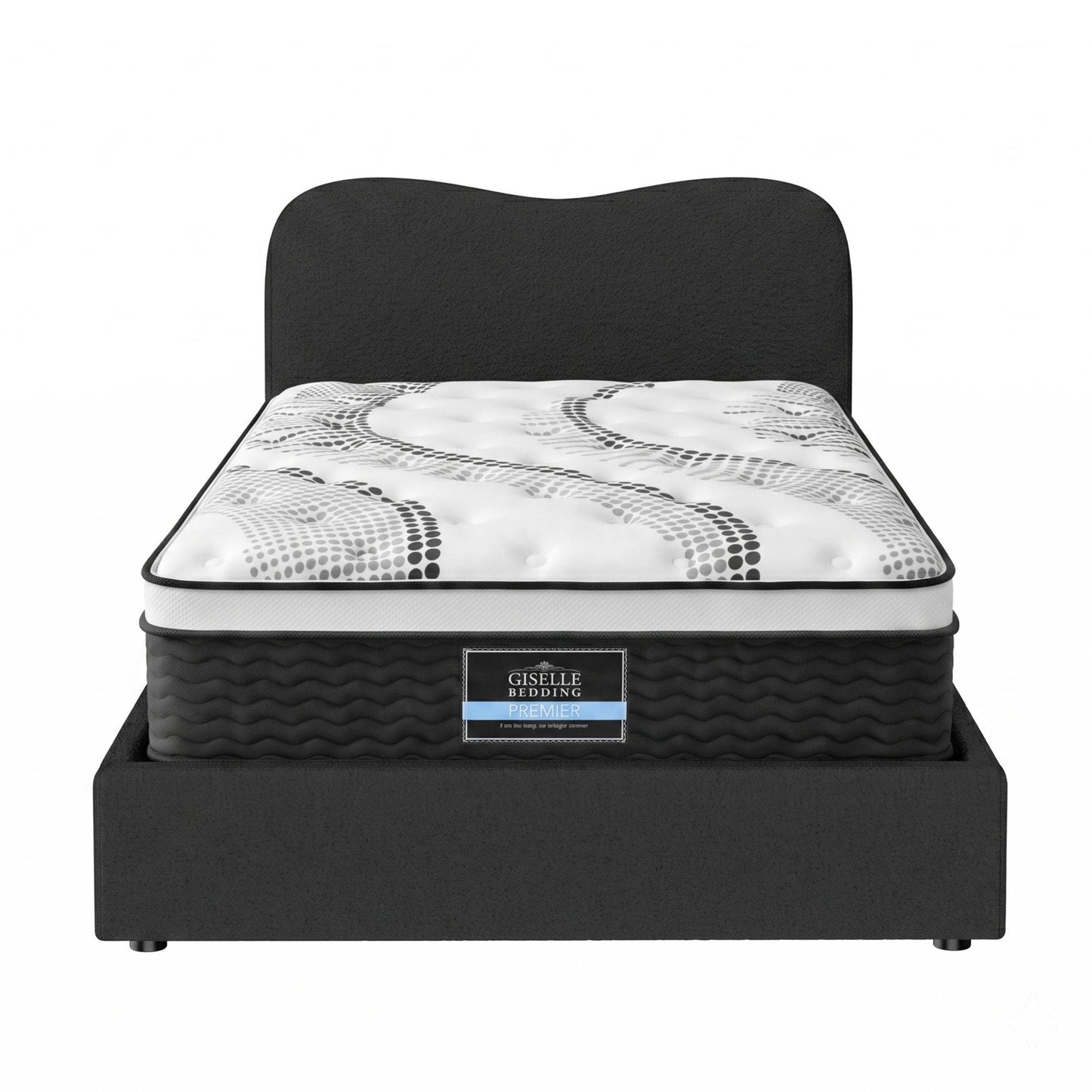 Giselle 32cm Euro Top King Single Mattress 5-Zone and Artiss Boucle Bed Frame Set