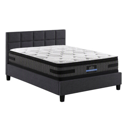 Giselle Mattress & Artiss Queen Bed Frame Bundle, 36cm Double Sided Euro Top Mattress